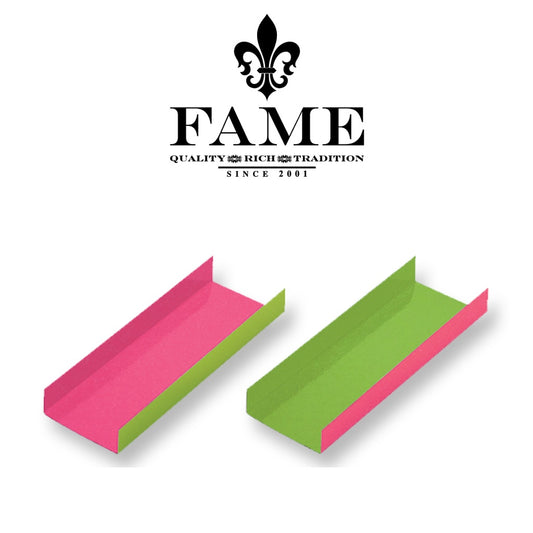 Colored Folded Cardboard Tray Rectangular Aniseed / Fuchsia D.13X4.5cm X 200