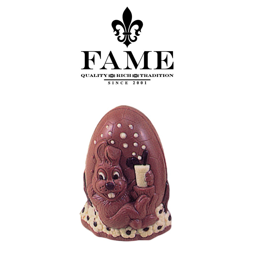 Polycarbonate mould Rabbit on egg H15.4cm