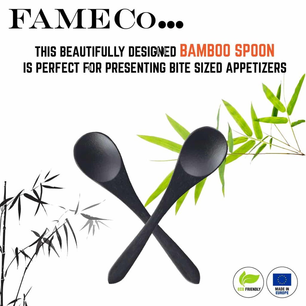 Eco Friendly Mini Bambou Black Spoon D.9cm X 150pcs