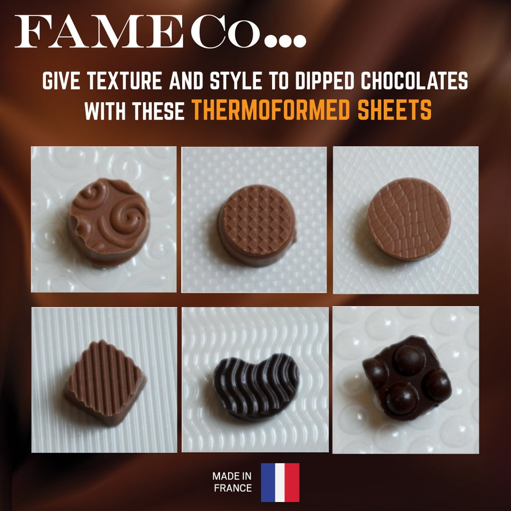 Plastic relief sheet for design on chocolate 360x230mm x 15 sheets