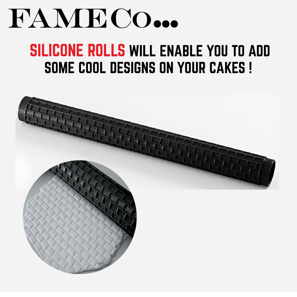 Silicone Rolling Pin 'Brick' design