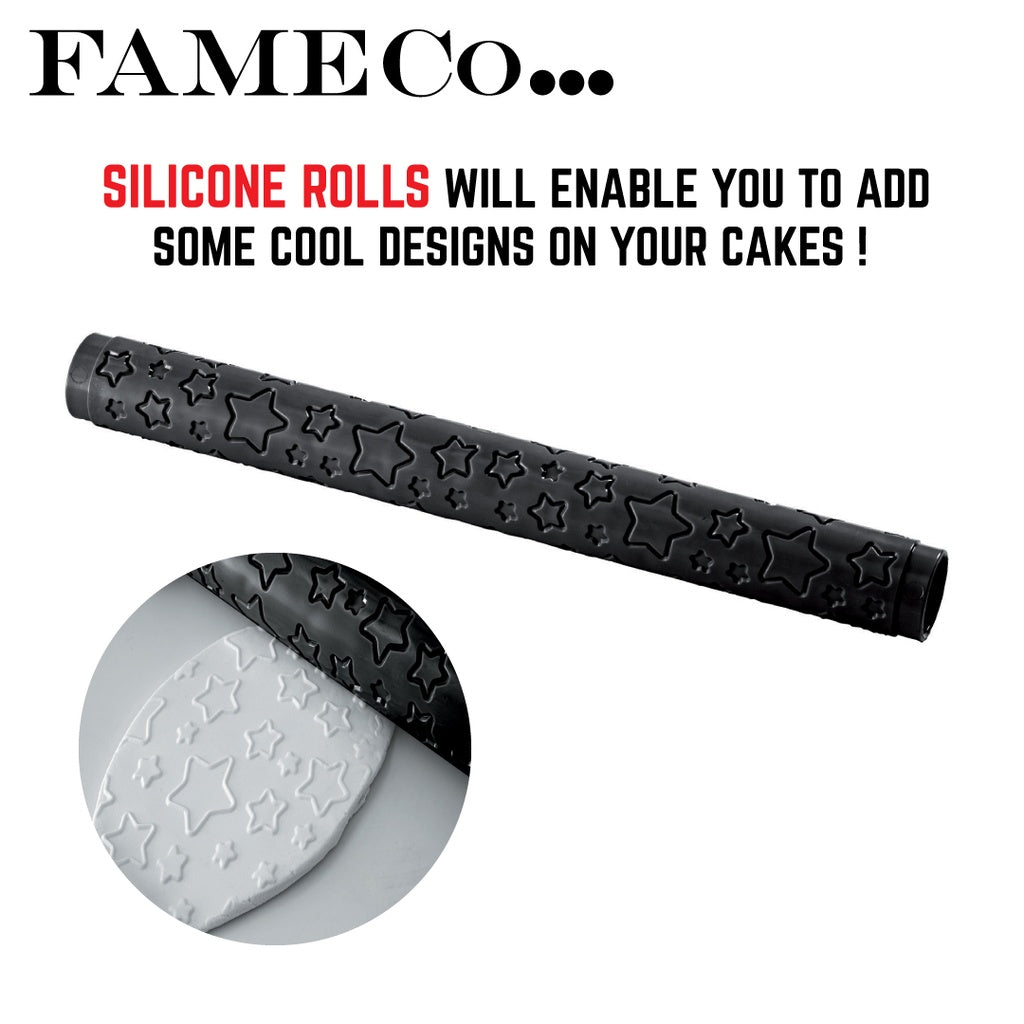 Silicone Rolling Pin 'Stars' design